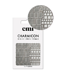 Силиконовые стикеры для ногтей EMI, Charmicon 3D Silicone Stickers №161 Квадраты белые